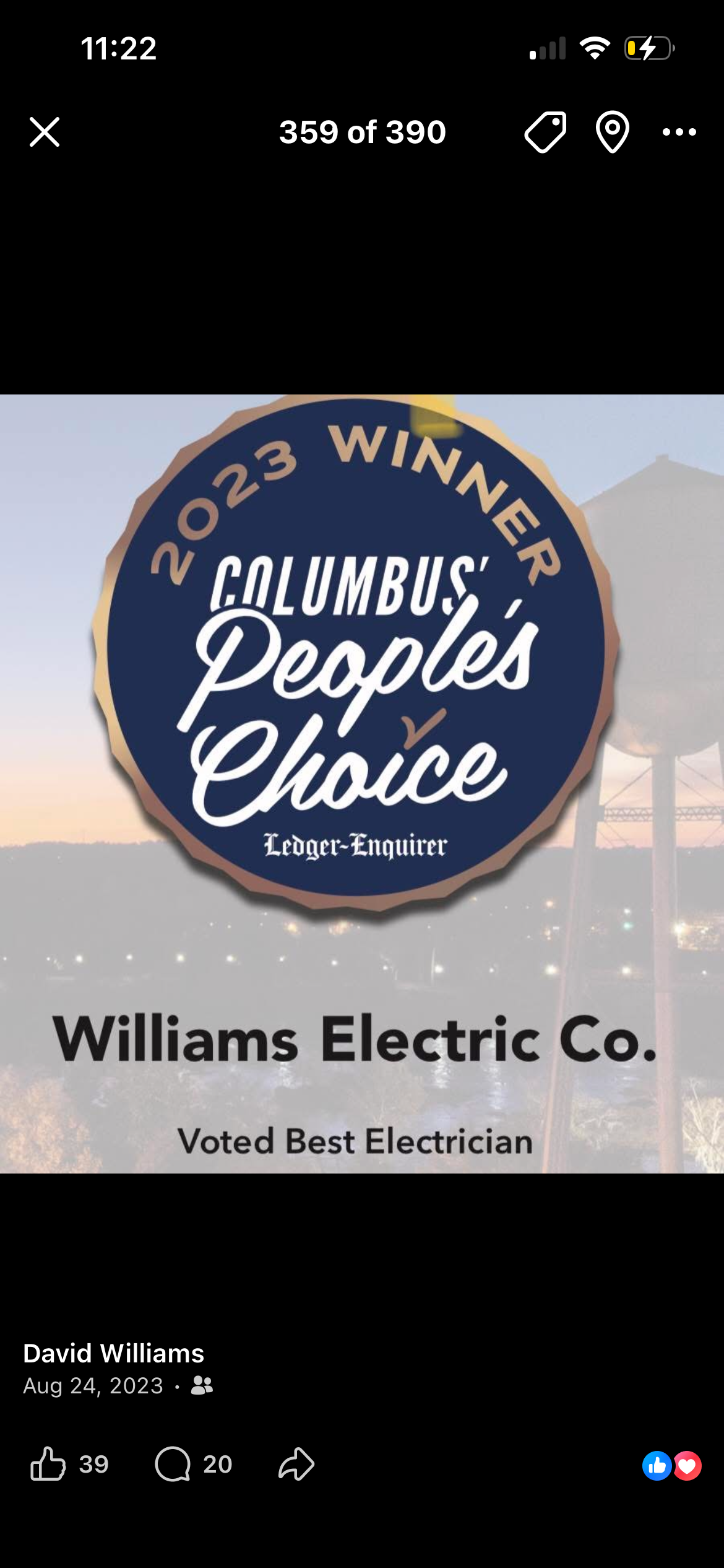 Williams Electric crew member working on an electrical panel