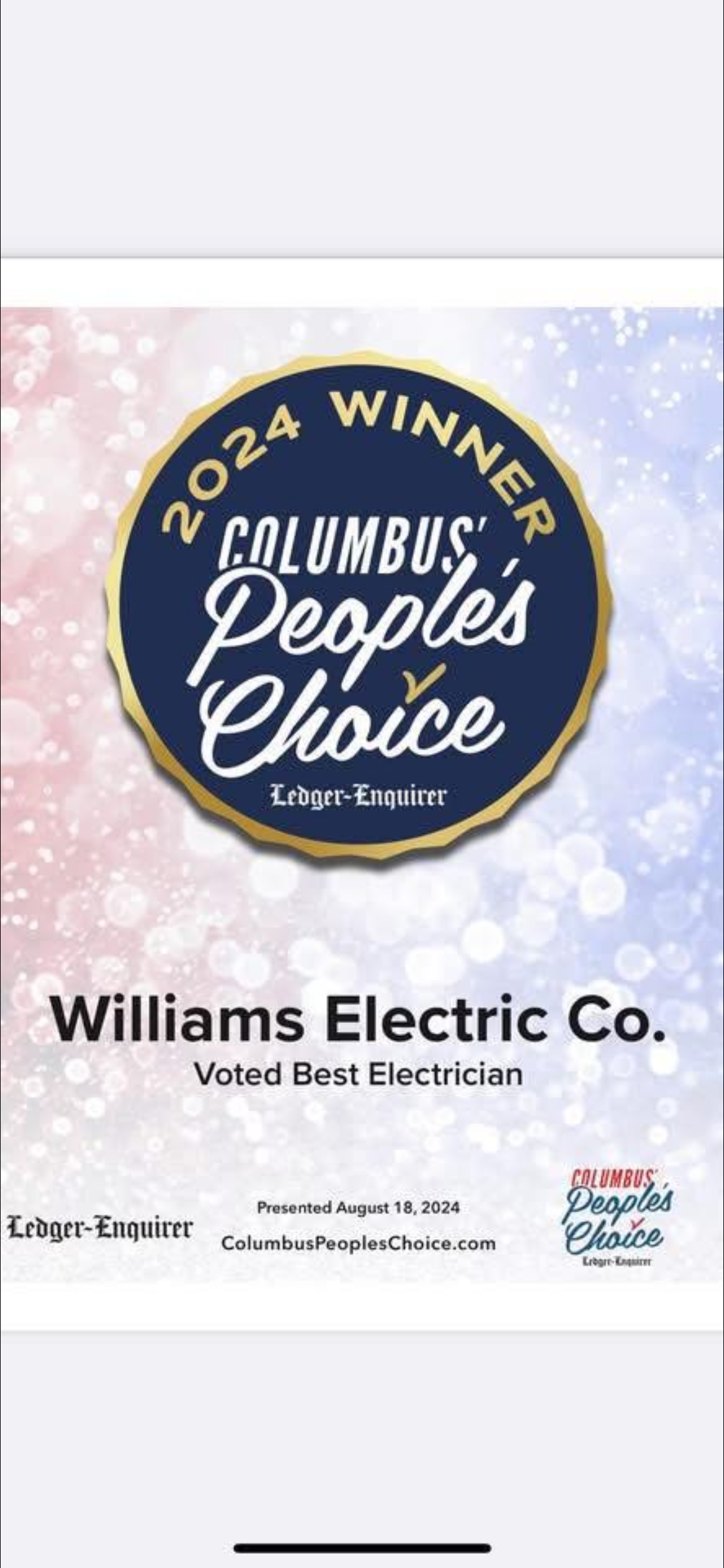 David Williams Sr., founder and inspiration of Williams Electric